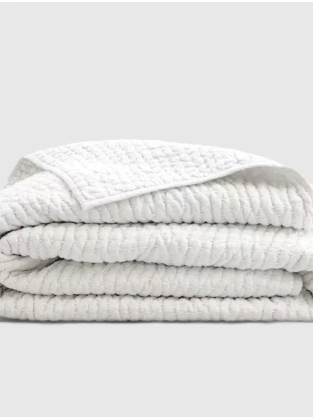 NWOT QUINCE European Linen Cotton Stitch Quilt King/Cal King White 0831